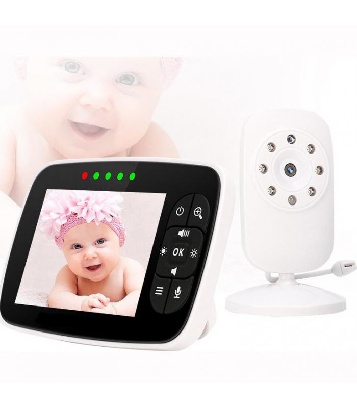 Baby Monitor 3.5″ LCD με Αισθητήρα IR, Θερμοκρασίας, Νυχτερινή Λήψη & Ενδοεπικοινωνία SM-35